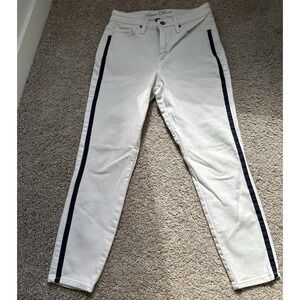 Universal Thread 29 High Rise Side Stripe Skinny White Black Women's Jeans
